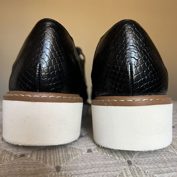 Naturalizer Emme Black Faux Leather & Snake Skin Accent Lace Up Oxford Shoes 8 M - Picture 8 of 16